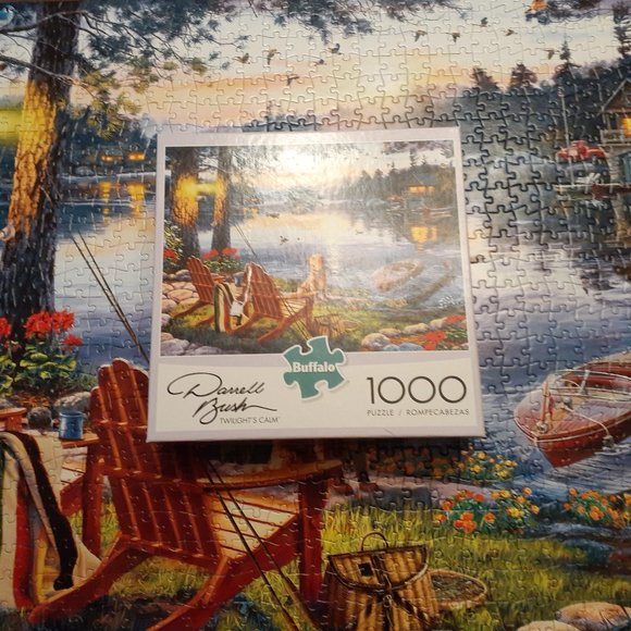 Buffalo David Bitton Games Jigsaw Puzzle Twilights Calm Dog Lake